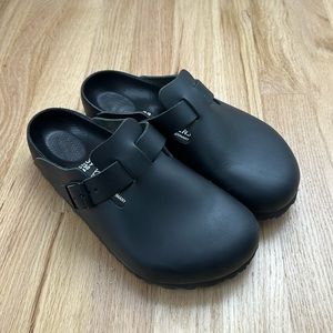 Black leather Bostons